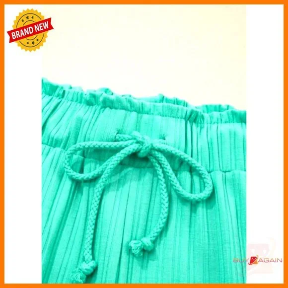 Summer Two Piece Set V-Neck Sleeveless Top Drawstring Shorts Casual Travel - Picture 7 of 7